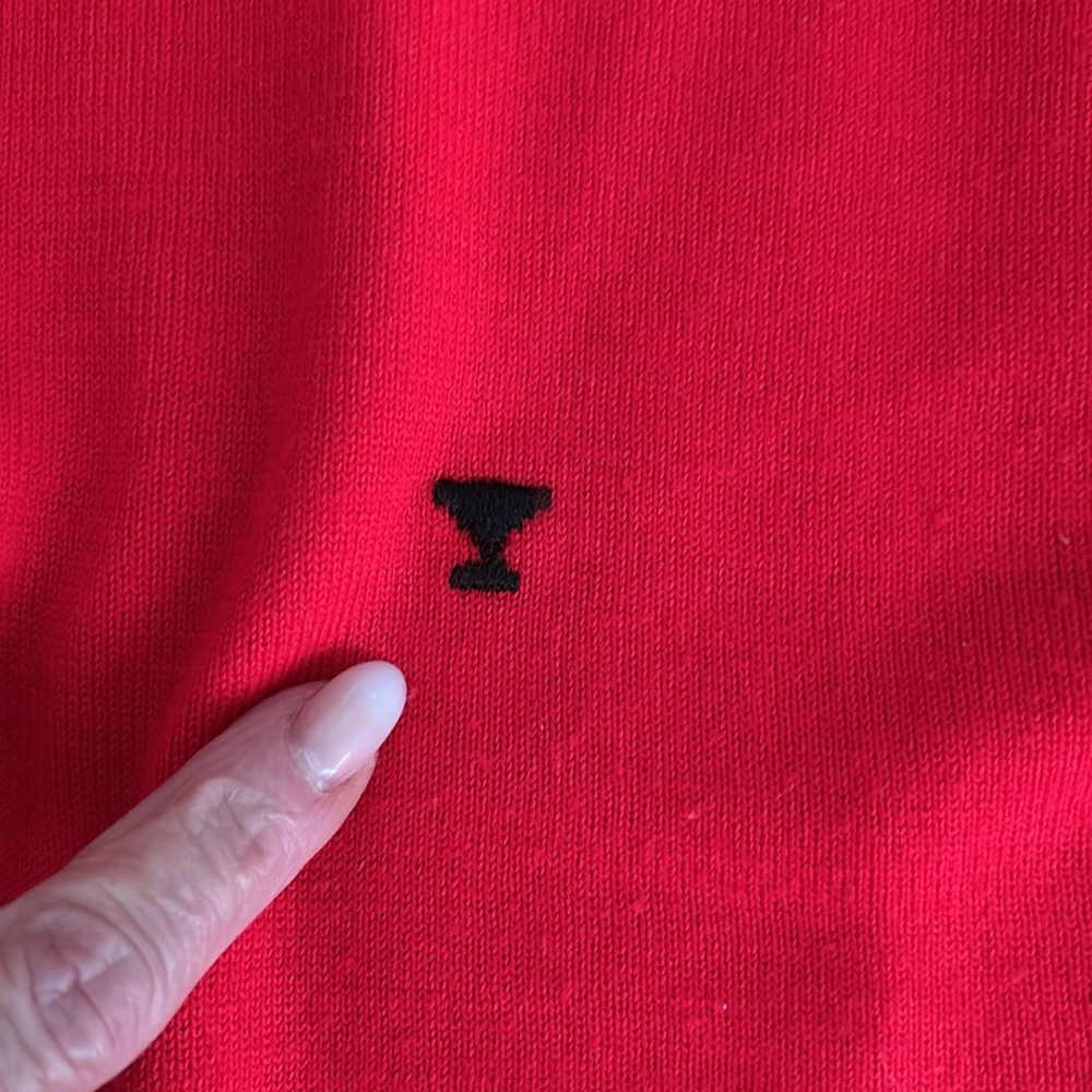 Vintage Knit Polo Shirt with Stripe Collar & Martini Glass Logo - Mad Men - Picture 5 of 5